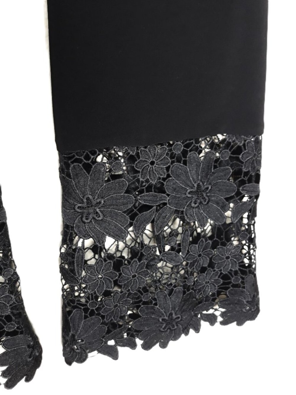 Joseph Ribkoff Boho Black Lace Cuff Flare Pants Artsy Party Event Festival - Picture 4 of 10